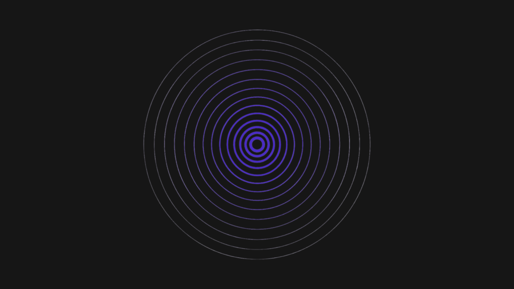 cercles concentriques bleus sur fond noir